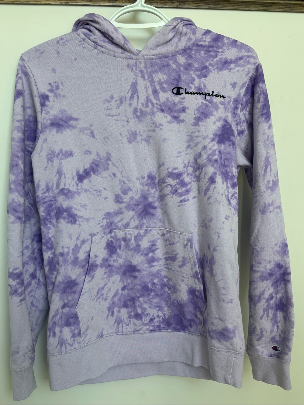 Champion GIRLS Purple Tie-Dye Pullover Hoodie, Size XXL